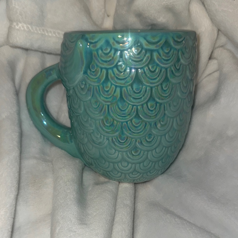 "Mermazing" Iridescent Teal Mermaid Tail Ceramic Mug - TMD Retail